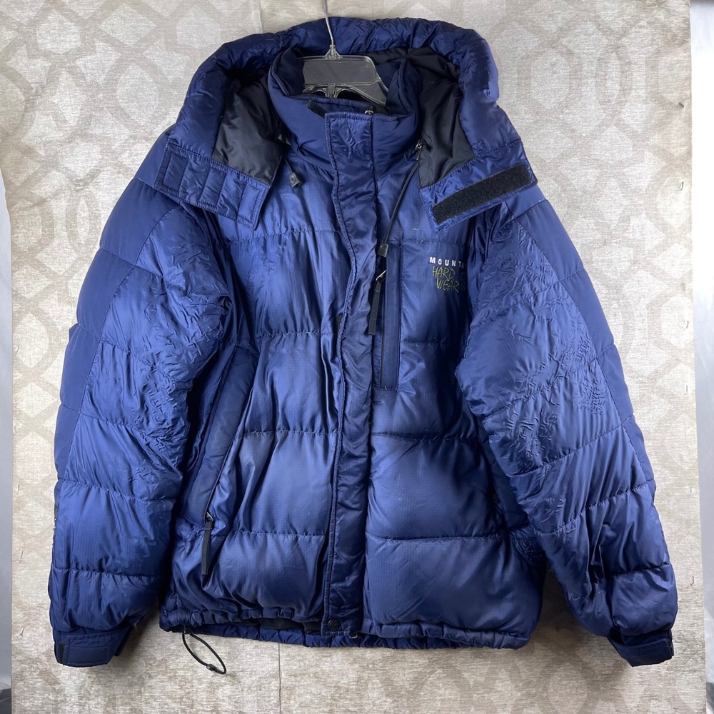 Mountain Hardwear Conduit SL Men M Blue Down Puffer Jacket Hooded Heavyweight